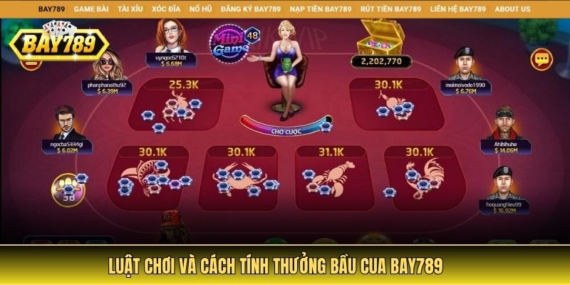 Luật chơi và cách tính thưởng bầu cua Bay789